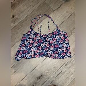 Floral Spaghetti Strap crop Top